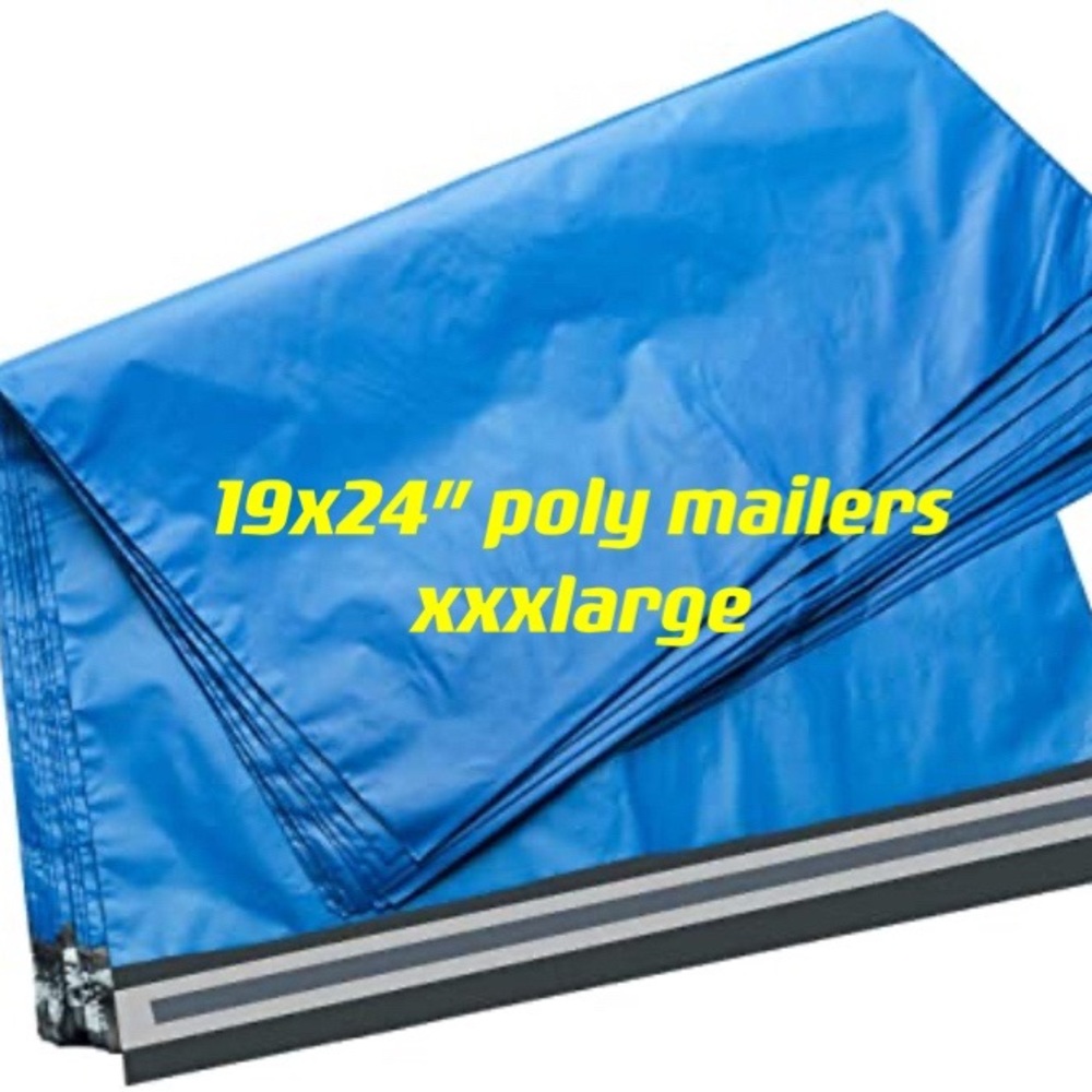 2.5mil Blue Poly mailers XXXL 19×24” 25c
